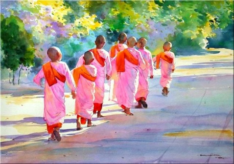 缅甸出家人画 - taunggyi - taunggyi的博客