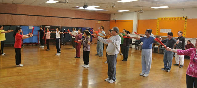 我学太极功夫扇(谭美意 洛杉矶)