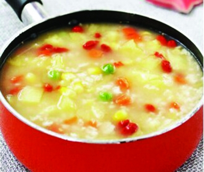 每日菜谱:枸杞玉米五彩羹