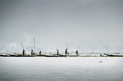 缅甸茵莱湖的水上人家