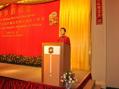 驻缅甸使馆举行2015年春节招待会