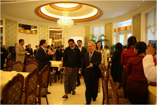 中缅友协出席中缅建交 65 周年招待会