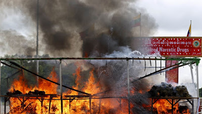 原创：仰光省昨焚烧一批价值1900万美元毒品