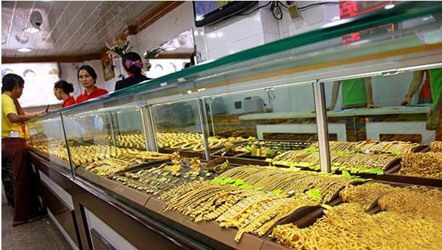 缅甸国内黄金价格下降近20000缅币