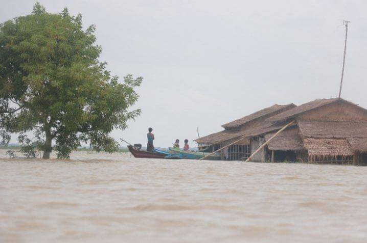 缅甸各地洪灾所造成的农作物损失