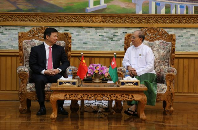 宋涛会见缅甸巩发党主席、前总统登盛