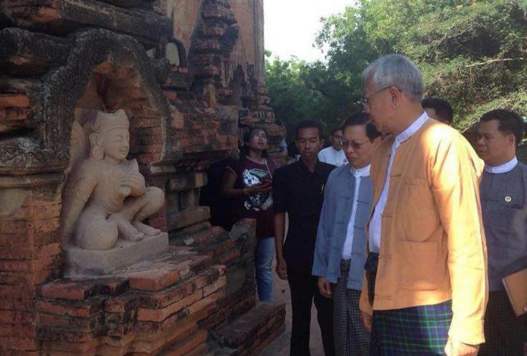 缅甸总统吴廷觉前往震区视察（组图）