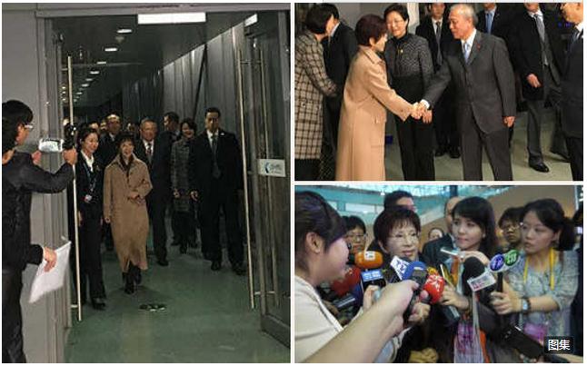 国民党主席洪秀柱访大陆 启程前民众高喊“柱柱加油”