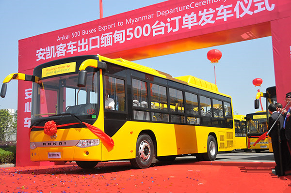 安徽安凯500台公交出口缅甸 即将亮相仰光街头