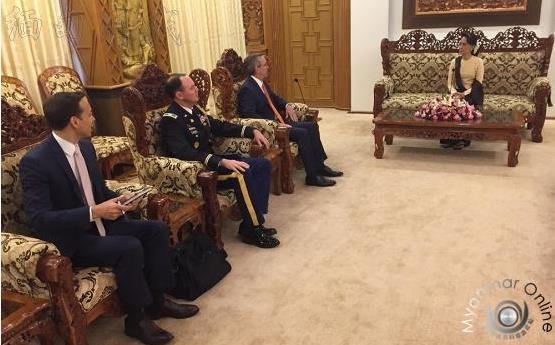 昂山素季与美国驻缅甸大使马歇尔在内比都会谈