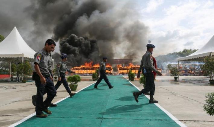 缅泰柬国际禁毒日销毁14亿元毒品