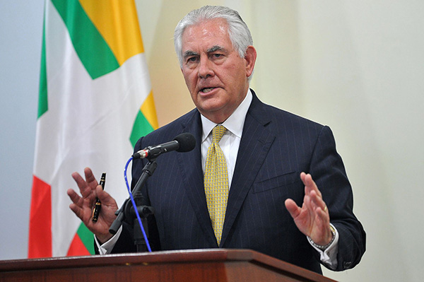 蒂勒森访问缅甸斡旋若开邦危机后，缅军方再作强硬表态