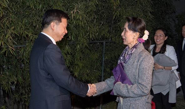 缅甸国务资政昂山素季会见宋涛