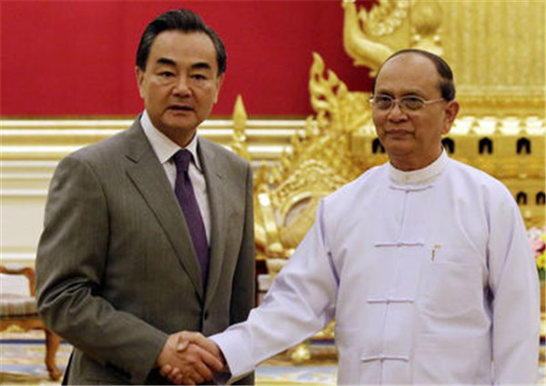 王毅会见缅甸前总统登盛