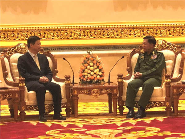 宋涛会见缅甸国防军总司令敏昂莱