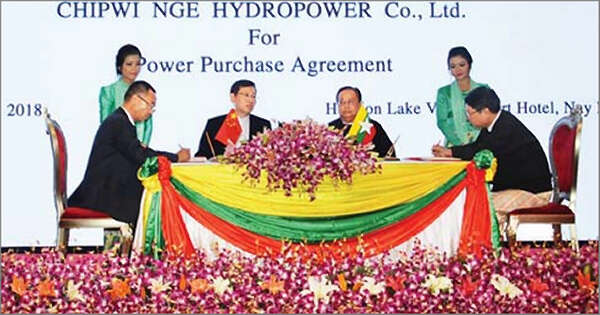 缅甸与中国电力公司签订了购买电力的合同意向书