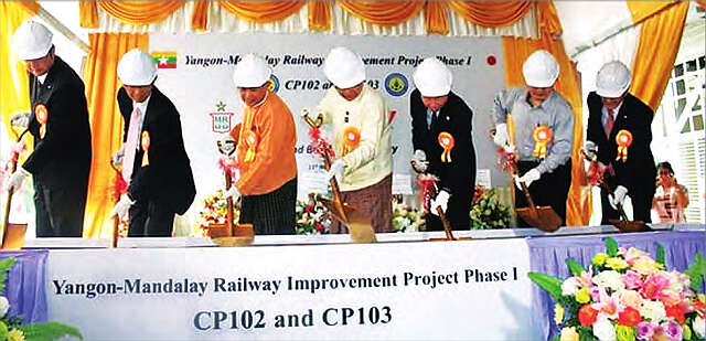 仰光—曼德勒铁路升级工程(第一期)举行开工典礼