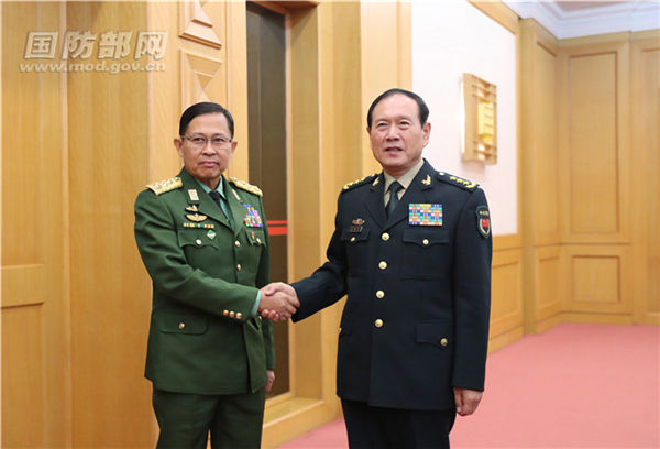 国务委员兼国防部长魏凤和会见缅甸国防军副总司令兼陆军司令梭温