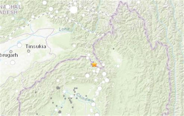 印度缅甸边境地区发生5.3级地震 震源深度52.1公里