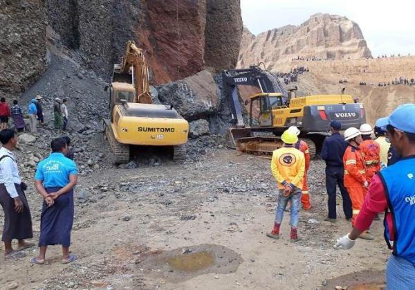 缅甸帕敢矿区岩体塌方致六人死亡
