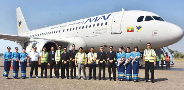 缅甸国际航空公司新到一架空中巴士飞机