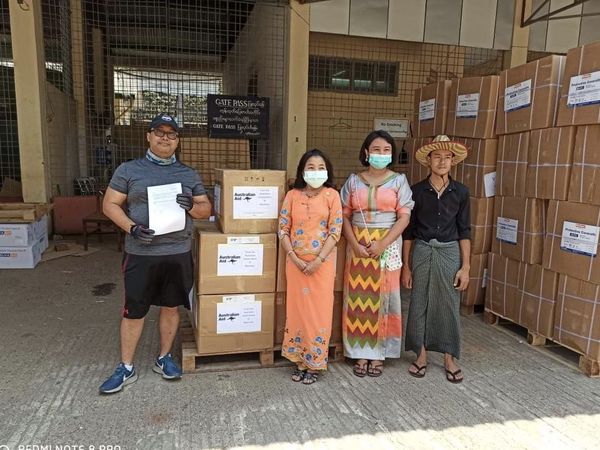 澳大利亚向缅甸卫生与体育部捐赠价值4亿缅币的防疫用品