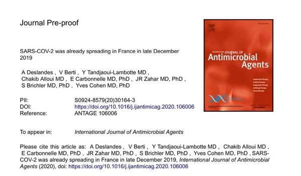 最新研究显示：新冠病毒去年12月底已在法国传播