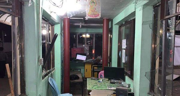 木姐市入口关卡收费站发生爆炸，有一人受伤