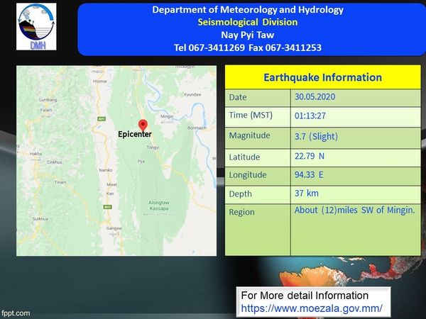实皆省发生一场小型地震