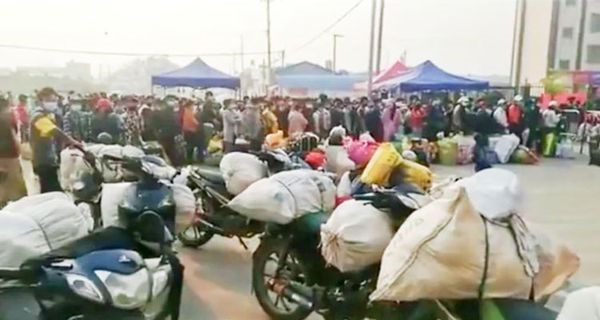 5月份大约有8000名缅甸劳工从雷基边境口岸返缅