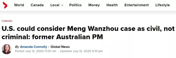 陆克文突然给打破孟晚舟案僵局支招，但加拿大......