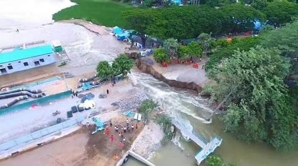 缅甸曼德勒一处水坝被洪水冲毁 四个村庄被淹