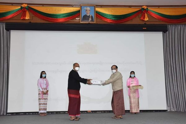 为战斗在抗疫第一线的医护人员，各部门向疫情防控国家级中央委员会捐献一亿缅币