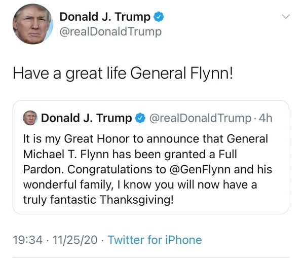 特朗普开启复仇模式，感恩节特赦弗林只是开始，大招还在后面！