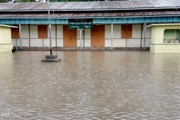 连续两天降雨使瑞波专区雨季作物被水淹