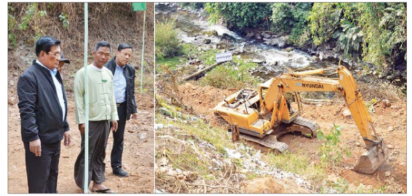 缅甸电力部长视察那加地区的水力发电厂建设情况