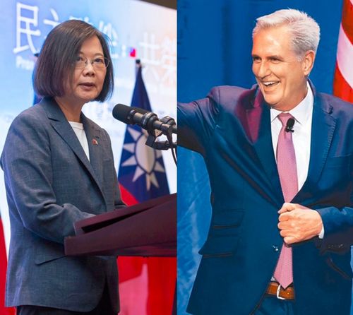 麦卡锡见蔡英文时一幕！