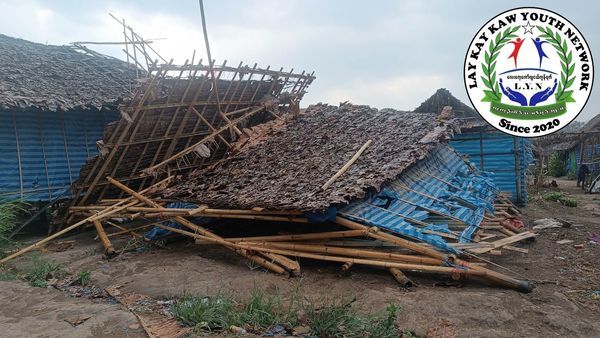 道茵河岸的难民营被强风损毁