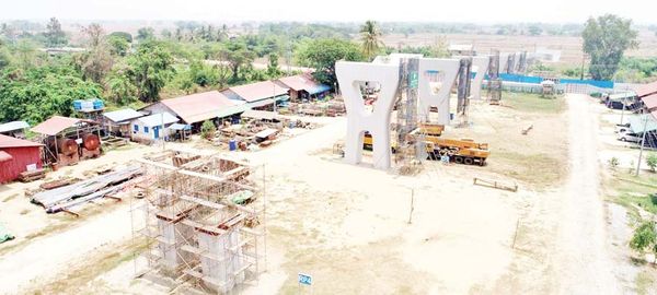 仰光色枝-克瑙托大桥正在兴建之中