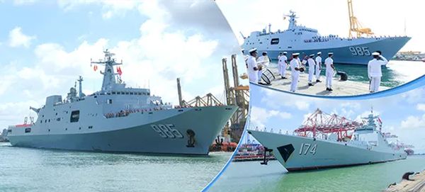 中印军舰同一天抵达