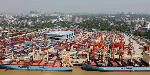 2024年度内有633艘海轮集装箱船进入仰光港口停泊