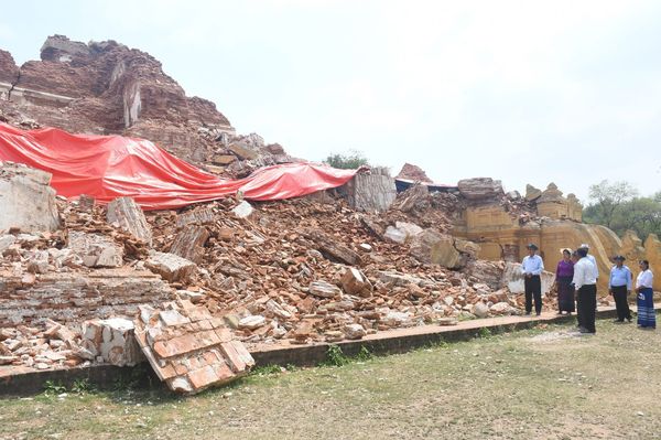 缅甸茵瓦地区600多座古建筑在地震中受损