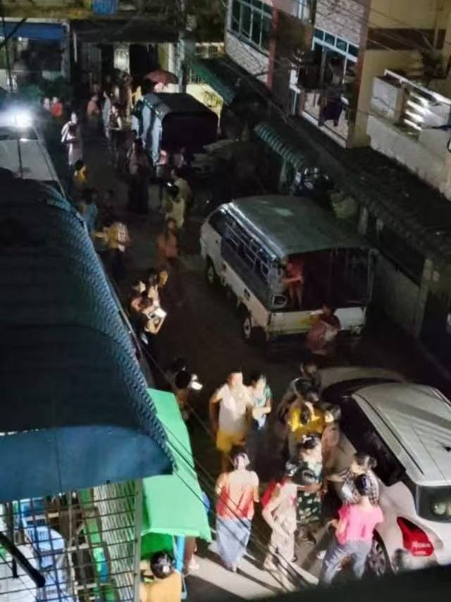 仰光连续发生两次有感地震