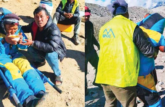 尼泊尔国家一珠穆朗玛峰登山向导失踪一周后重返回营地